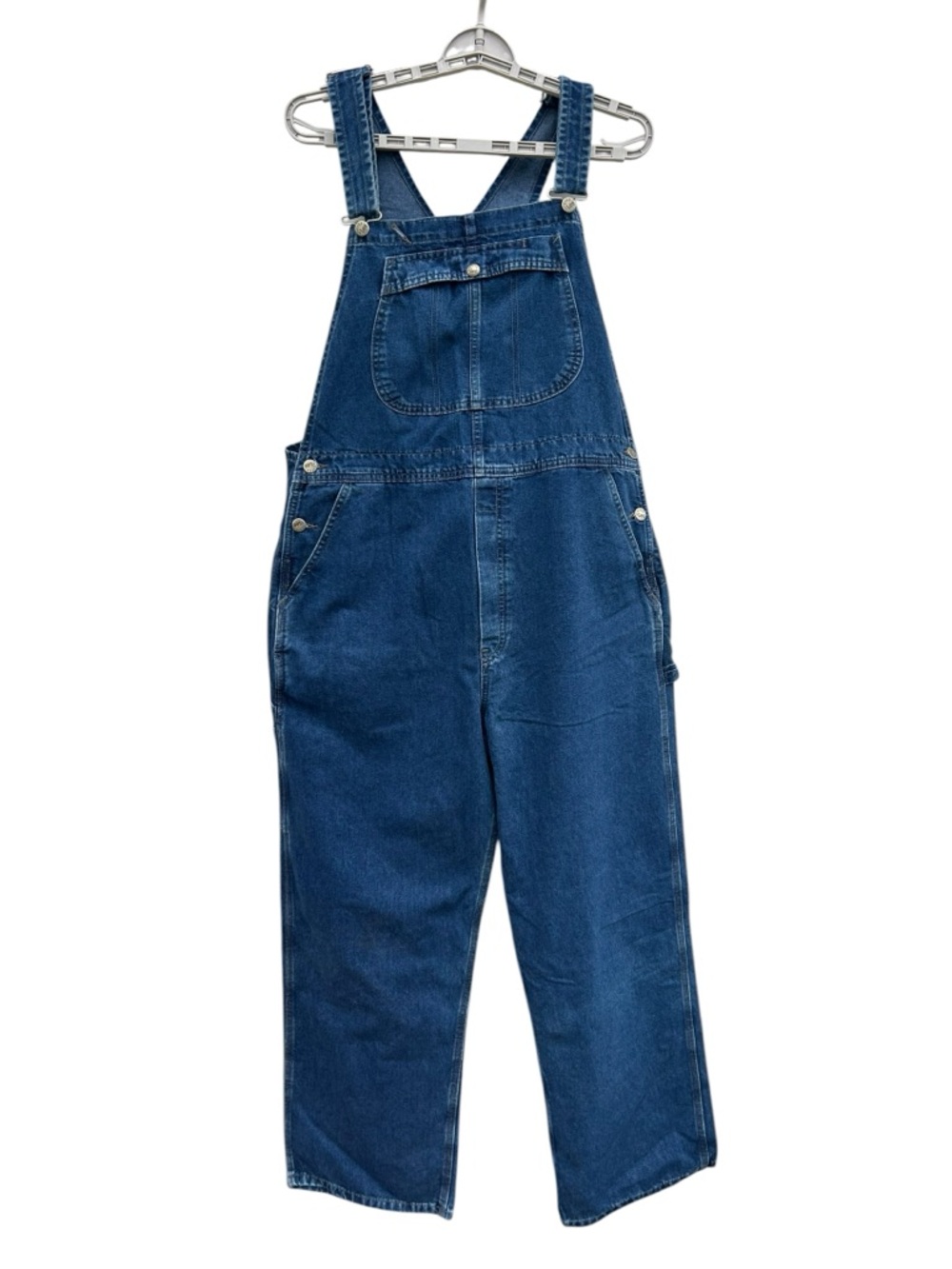 Vintage Lee Riveted Bib Carpenter Overalls Womens XL Denim Regular EUC
